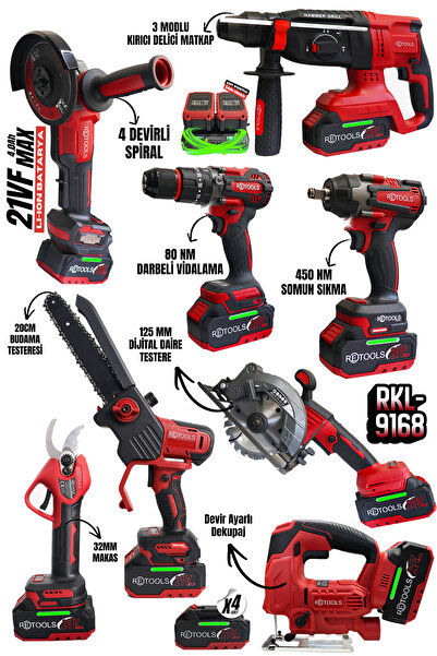 RETOOLS RKL-9168 Bordo Seri 8’li Set – 4’Lü Set, Dekupaj, Daire Testere, Dal ...