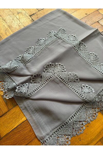 Valenia Hazır Oyalı Namaz Baş Örtüsü Oyalı Tülbent Kare