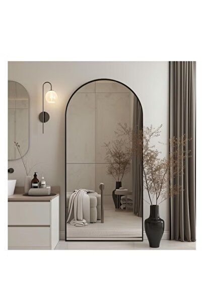 Mtanvxay مرآة مقوسة بإطار حديدي متين، مقاس 80×180 سم، مرآة أرضية/جدارية 3 في ...