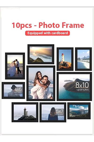 Generic Photo Frame Set 10Pcs Picture Frame Collage (2Pcs 8x10inch, 4Pcs 5x7i...