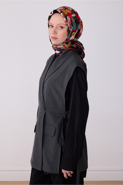 Belli Μαύρο φλοράλ σχέδιο 100% μεταξωτό μαντήλι τουίλ 4312-31