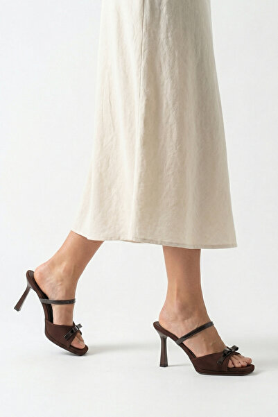 Solo Bag Women's Stylish Double-Strap Comfortable Thin Heeled Slippers with B...