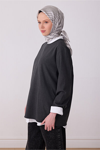 Belli Eșarfă din mătase twill 100% cu model geometric ecru 4325-80