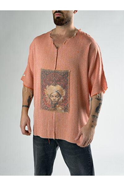 COCOPELLI Tricou pentru bărbați Design Portre Orange COC2808