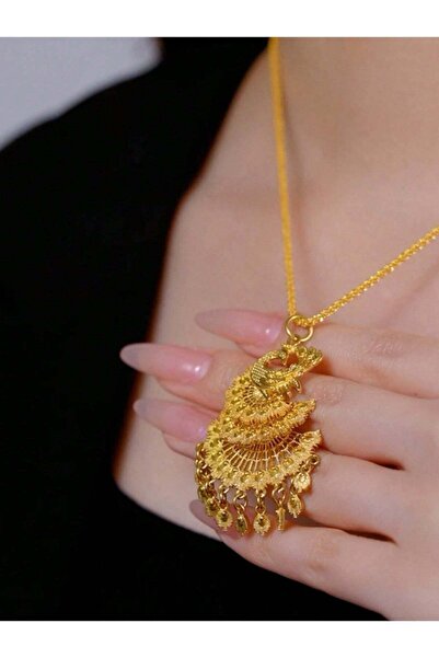 ALZAHR Exquisite Gold-Plated Filigree Phoenix Pendant Necklace - Traditional ...