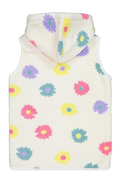 Civil Girls Floral Patterned Vest for 10-13 Years Old - Ecru 13-14 Years Old