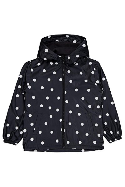 Civil Girls Fleece Printed Raincoat for 10-13 Years Old - Black 13-14 Years Old