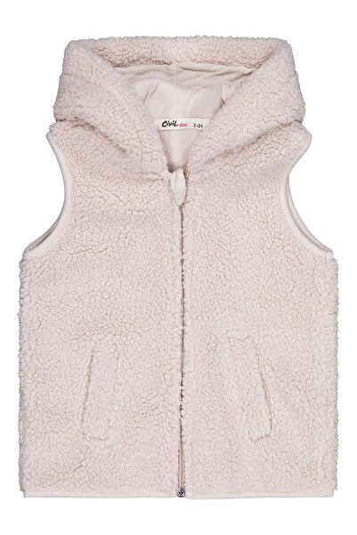 Civil Girls Düz 2-5 Yaş Yelek - Bej 4-5 Yaş