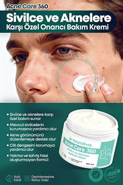 Tayaliva Acne Care 360 - Sivılce, Akne ve Siyah Nokta Karşıtı Özel Onarıcı Ba...