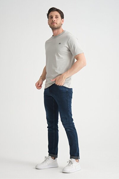 Shooter Sportswear Gri Erkek T-shirt Nefes Alabilen Esnek Pamuklu Kumaş Regul...