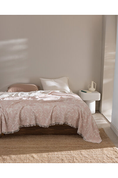Madame Coco Cuvertură de pat dublă Fabrice 100% bumbac - Somon