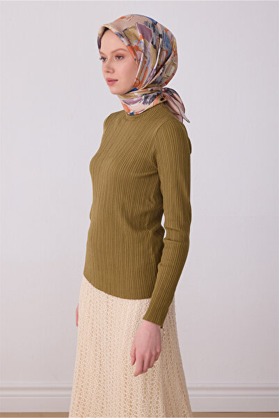 Belli Eșarfă galbenă cu model abstract, 100% mătase twill 4310-82