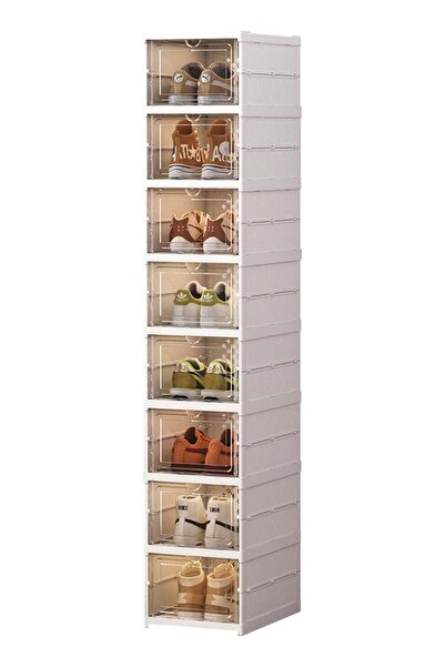 Türkiye Tall Shoe Storage Cabinet with 8 Layers, Clear Drawer Shoe Box Organi...