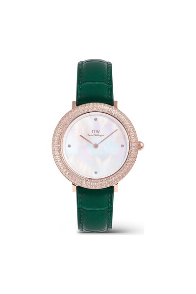 Daniel Wellington Crystalline Bezel Green Croc Rose Gold