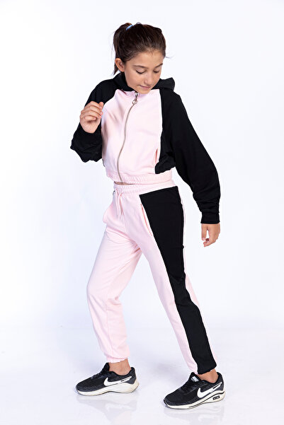 Toontoy طقم بناتي مكون من قطعتين: سويت شيرت بقلنسوة وسحاب وبنطلون رياضي بجيوب...