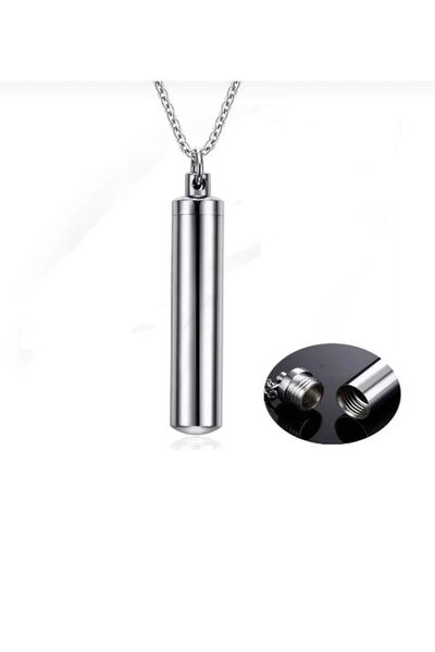 Yuchicly Unisex Steel Cylinder Necklace – Openable Capsule Design