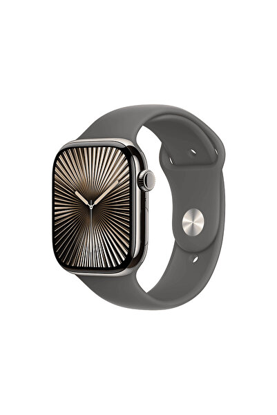 Apple Watch Series 10 GPS + Cellular 42mm Natural Titanium Case with Stone Gr...