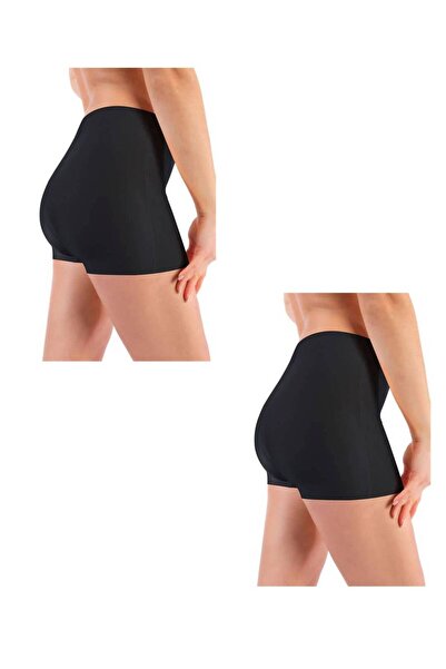 LUJURIAN Дамски, черно/телесни, безшевни, лазерно изрязани, комплект от 2 изк...