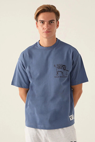Yale Блуза Buldogs Indigo Erkek - Rahat Kesim