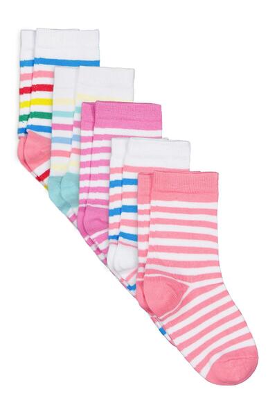 Civil Girls Σετ 5 τεμαχίων κυκλικών καλτσών για κορίτσια 2-12 ετών - Τυπικές ...