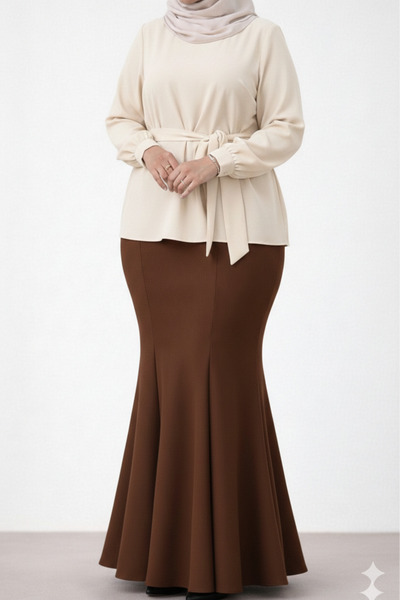 CNG MODA Plus Size Shaping / Sculpting Diver Fabric Hijab Fish Skirt