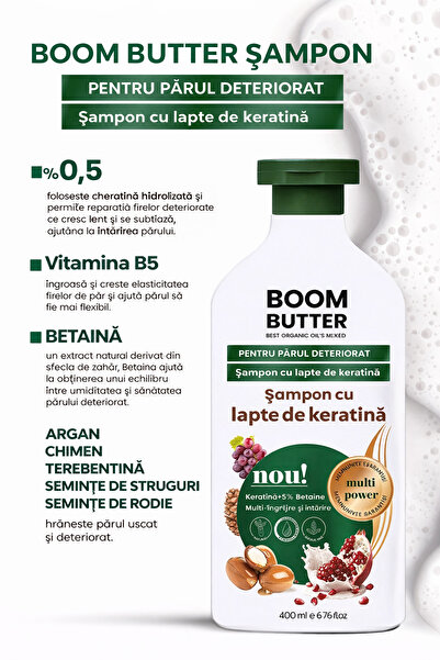 PROCSIN BOOM BUTTER Milk and Keratin Shampoo 400 ml