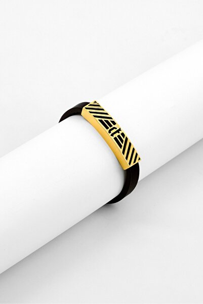 Police Men Urban Rebel Latitude Bracelet, Brown/Gold