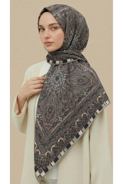 Karaca Βαμβακερό κασκόλ με έθνικ σχέδιο 120*120 εκ.