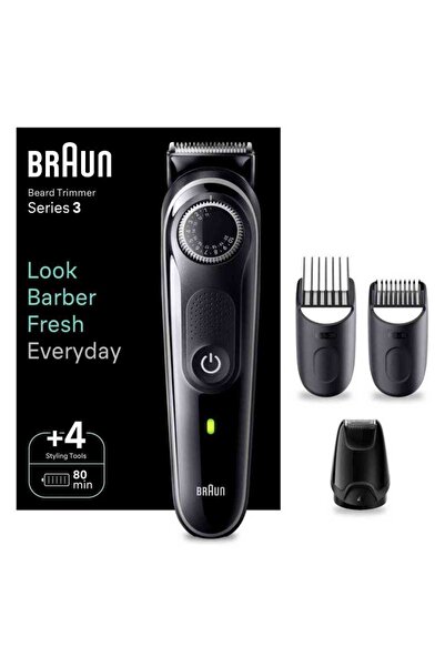 Braun Beard Trimmer BT3440 Wet&Dry Precision rotary knob Black Grey