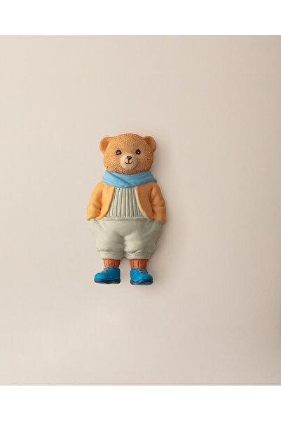 Madame Coco Paddington Bear Magnet - Somon/Mavi - 4x8 cm