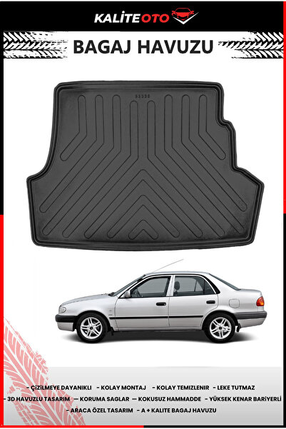 Toyota Corolla 1999-2000 4D Bagaj Havuzu Araca Özel Birebir Uyumlu Kokusuz
