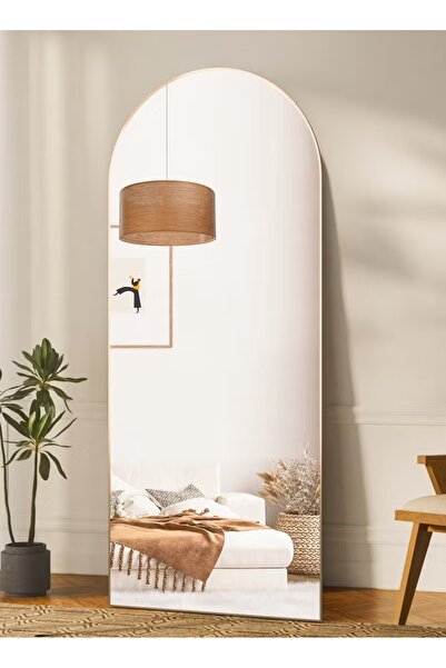 Mtanvxay 80x180cm Full Length Floor Mirror Arched Iron Frame Wall Mount or Le...