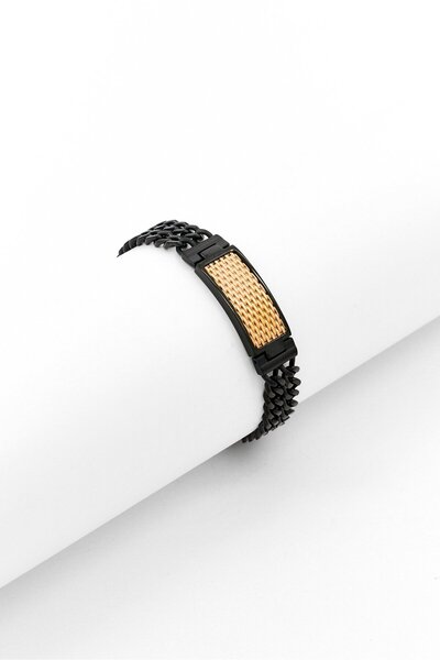 Police Men Mesh Pattern Detail Bracelet