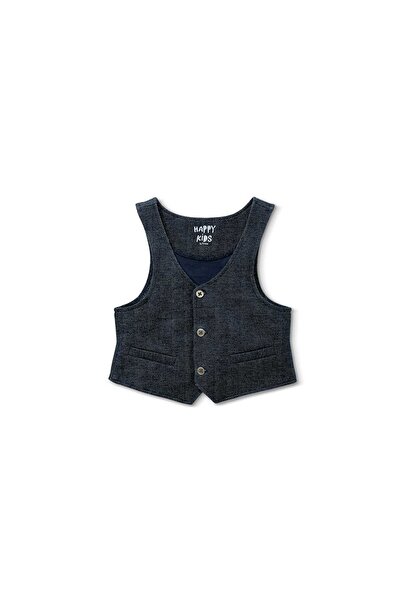 Tchibo Boys Textured Vest, Dark Blue