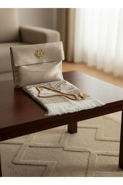 Dekomina İpek Çantalı Seccade Tesbih Set