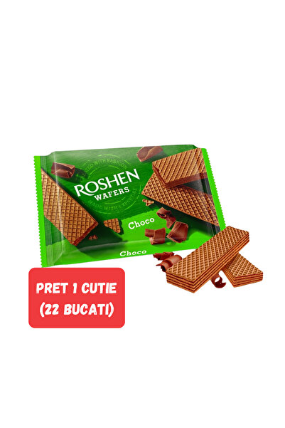 Roshen SET 22 BUCĂȚI napolitane CACAO, stratificate cu umplutură de cacao 72g