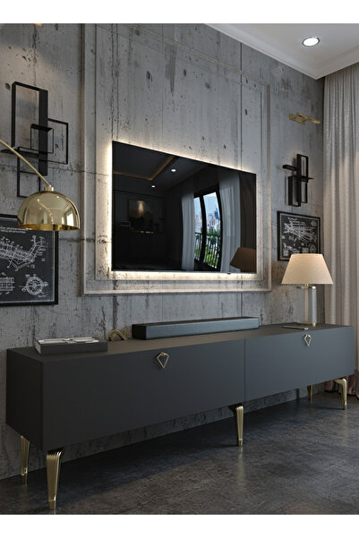 online fırsat mutlu ol mutlu kal HARMONY TV SEHPASI - ANTRASİT - A1-GA2-1503-4