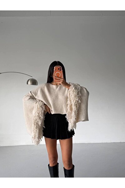 TR KOLU PÜSKÜLLÜ YARASA KOL TRİKO KAZAK