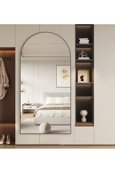 Mtanvxay Large Full Length Mirror 80x180cm Modern Arched Iron Frame Versatile...
