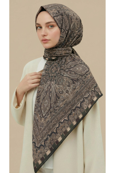 Karaca Βαμβακερό κασκόλ με έθνικ σχέδιο 120*120 εκ.