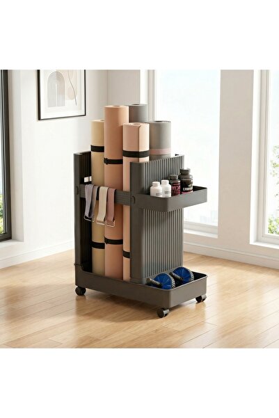 Shangxing 1pc sports equipment storage rack trolley, suitable for home gyms, ...