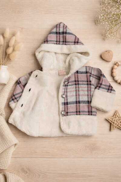 a baby Silvery Pattern Pique Knitted Lined Children's Cardigan