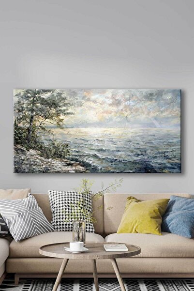 Voovart Ağaç ve Göl Manzarası Dekoratif Kanvas Tablo – VOOV3067