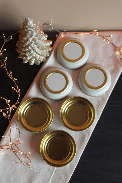 Sarkap Home 6'lı Krem - Gold Çerezlik Seti