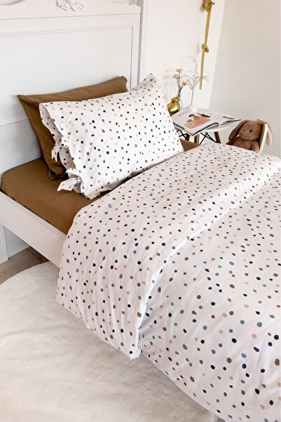 PAMUKA طقم غطاء لحاف مفرد 4 قطع - سبرينكل - بني