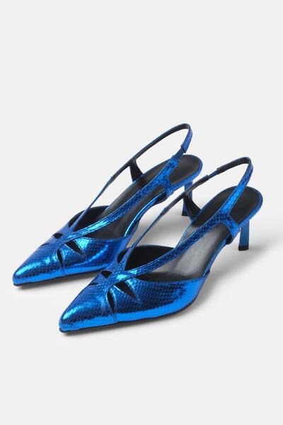 Mio Gusto Jolly Saks Blue Color Women's Heeled Shoes