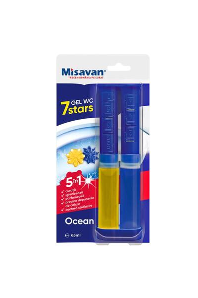 Misavan Odorizant de cameră cu gel de toaletă 7Stars, 65 ml, Ocean