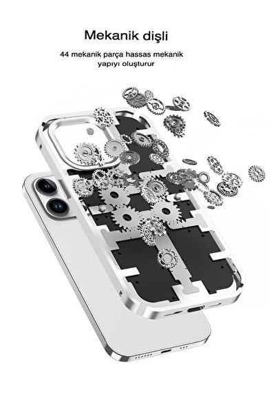 NewFace KRYBCTH iPhone 14 Pro Kılıf Mekanik Bumper Kapak - (112558) Derin Mor