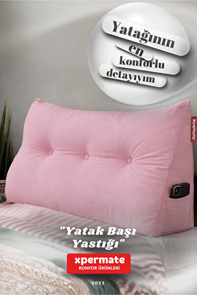 XPERMATE Yatak Başı Yastığı – Sırt ve Bel Destek Yastığı Pembe 160 cm