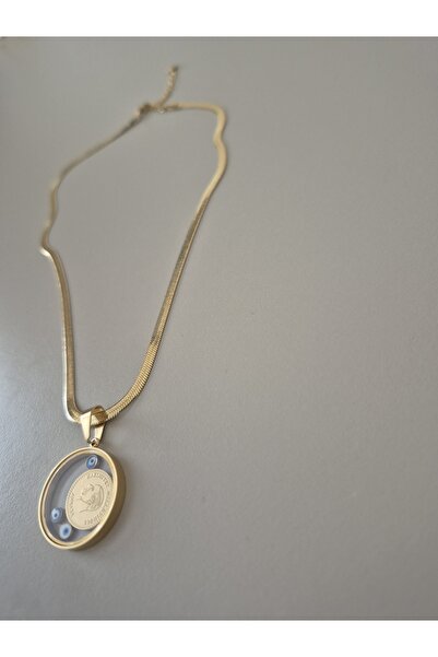 viyan butik قلادة من الفولاذ مع ربع